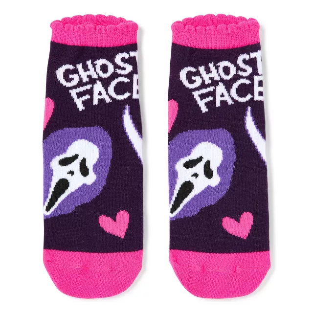 Pink Ghost Face No Show Socks - 5 Pair at Spencer's