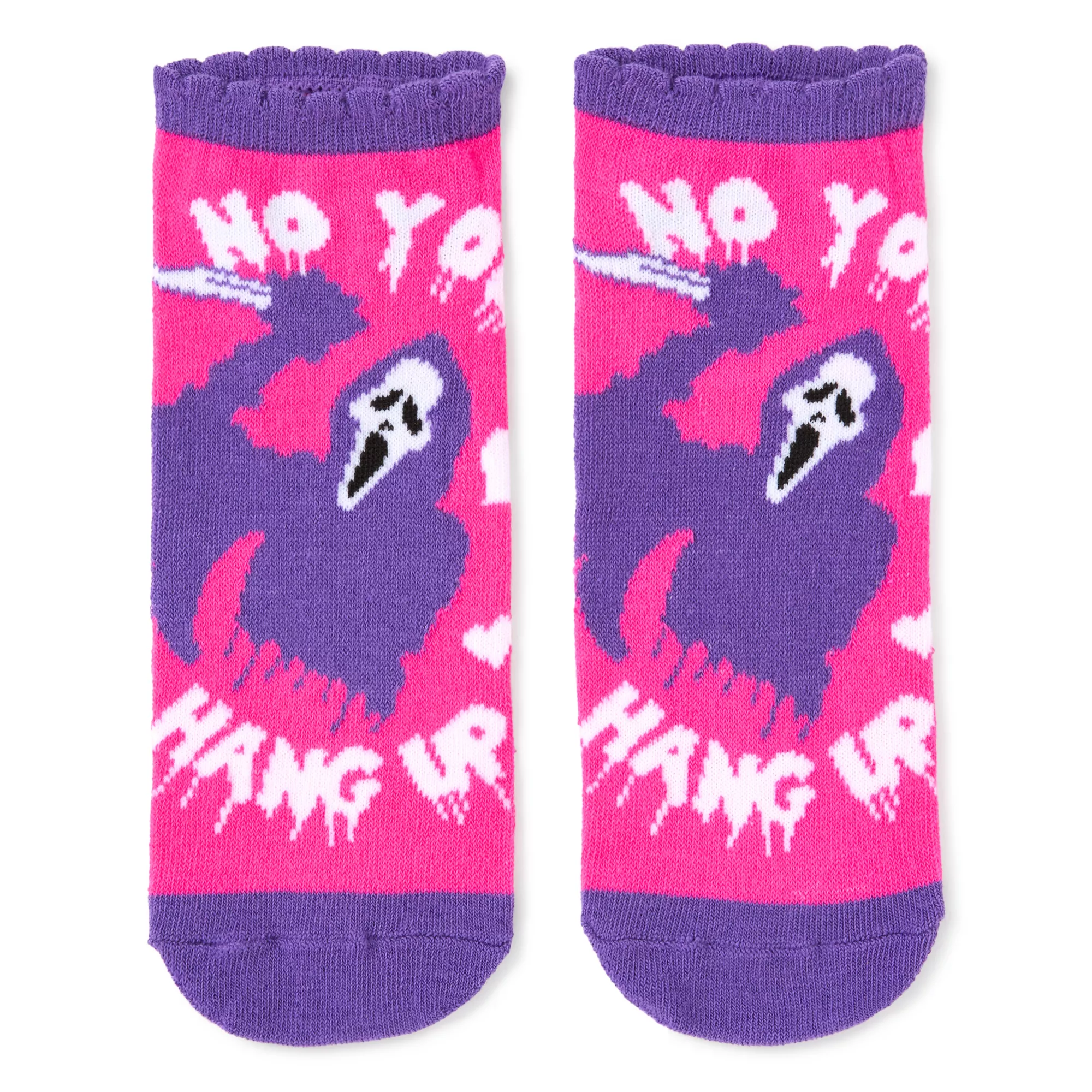 Multi-Pack Pink Ghost Face Ankle Socks - 5 Pair at Spencer's
