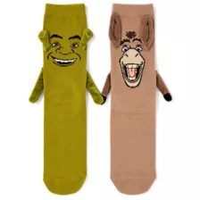 Shrek and Donkey Magnet Crew Socks at Spencer's