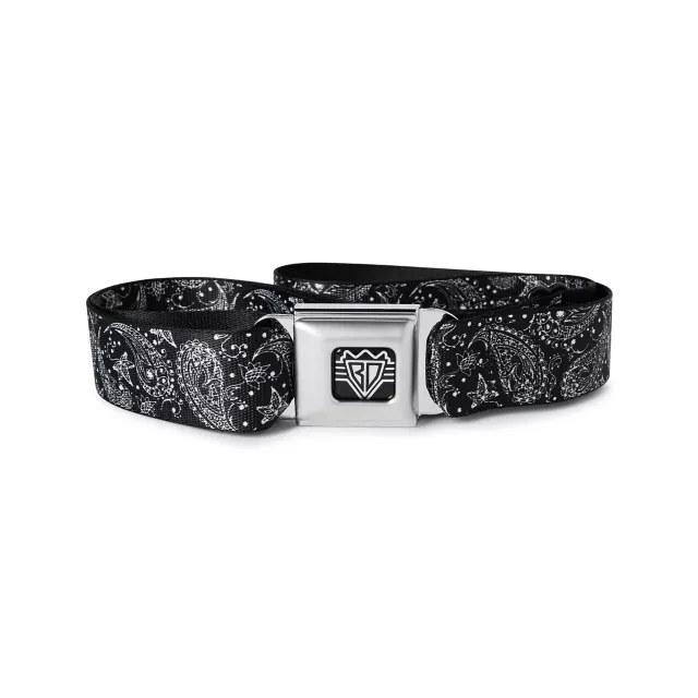 Buckle-Down Black and White Paisley Seatbelt Belt at Spencer's