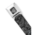 Buckle-Down Black and White Paisley Seatbelt Belt at Spencer's
