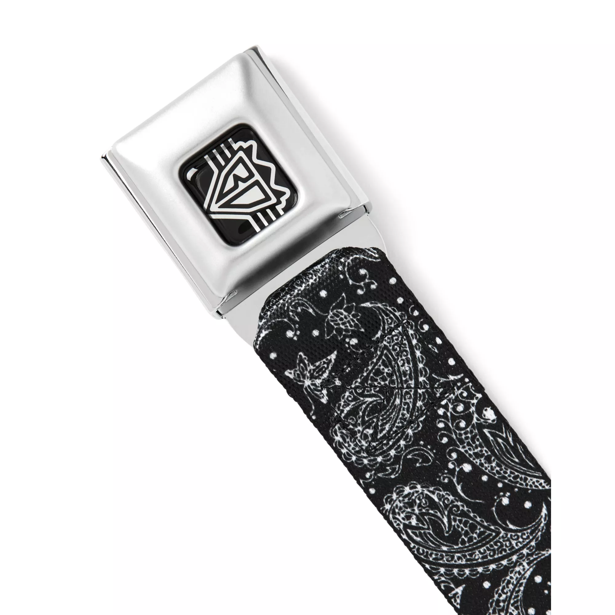 Buckle-Down Black and White Paisley Seatbelt Belt at Spencer's