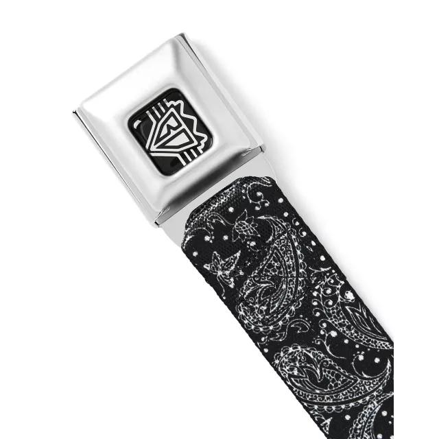 Buckle-Down Black and White Paisley Seatbelt Belt at Spencer's