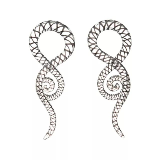 Black Striped Glass Spiral Tapers at Spencer's