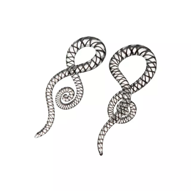 Black Striped Glass Spiral Tapers at Spencer's