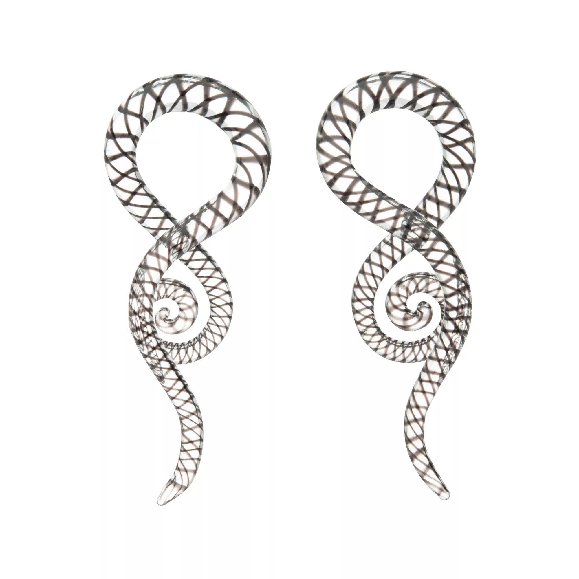 Black Striped Glass Spiral Tapers at Spencer's