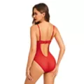 Red Matte Rhinestone Bodysuit at Spencer's