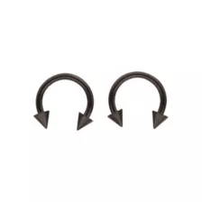Multi-Pack Black Spike Horseshoe Rings at Spencer's
