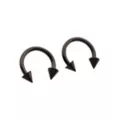 Multi-Pack Black Spike Horseshoe Rings at Spencer's