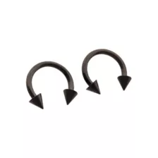 Multi-Pack Black Spike Horseshoe Rings at Spencer's