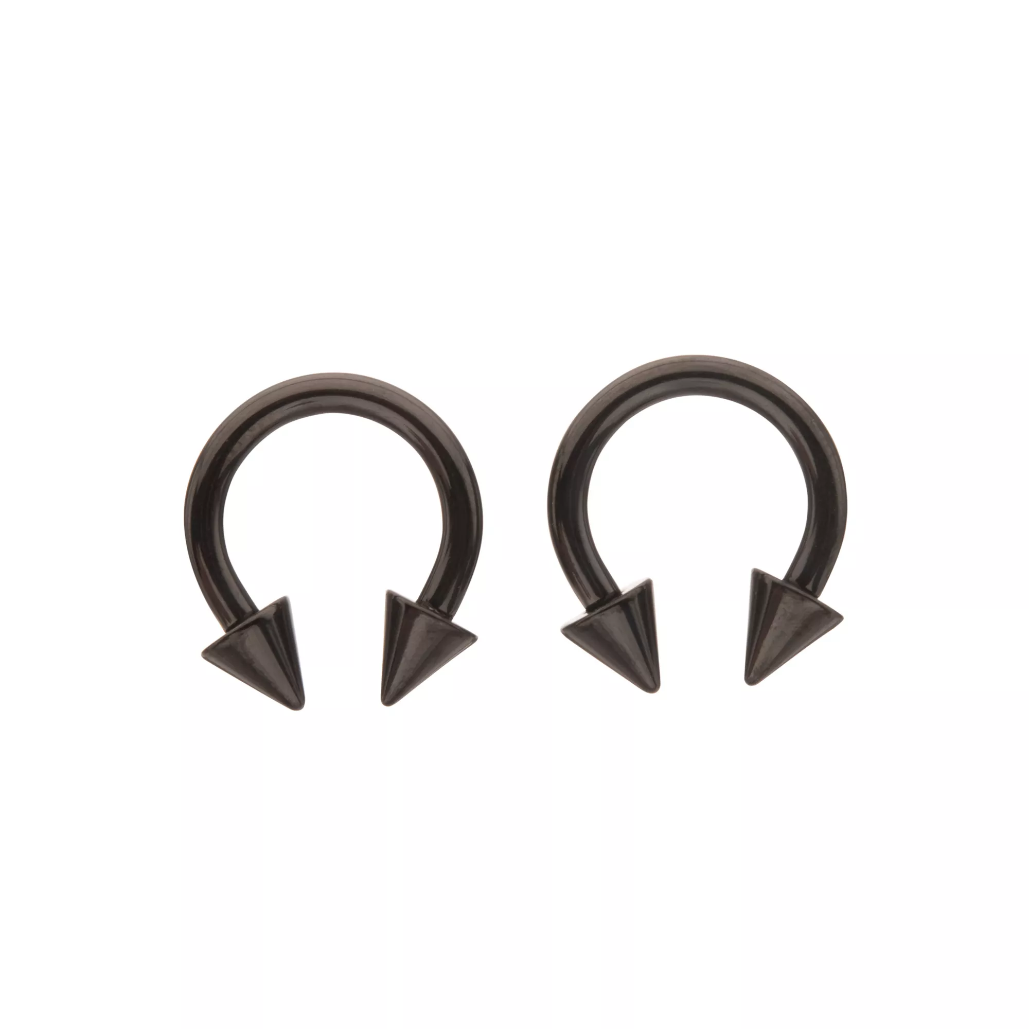 Multi-Pack Black Spike Horseshoe Rings at Spencer's