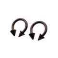 Multi-Pack Black Spike Horseshoe Rings at Spencer's