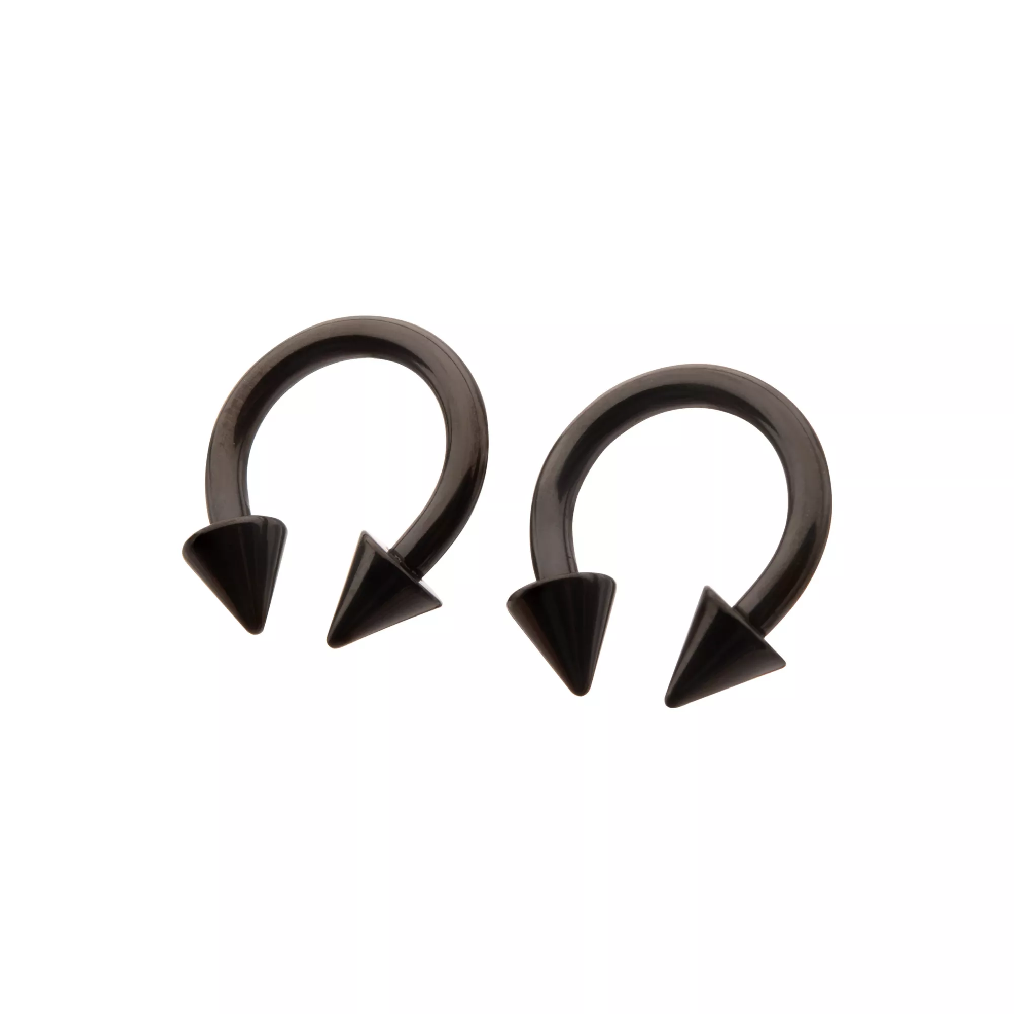 Multi-Pack Black Spike Horseshoe Rings at Spencer's