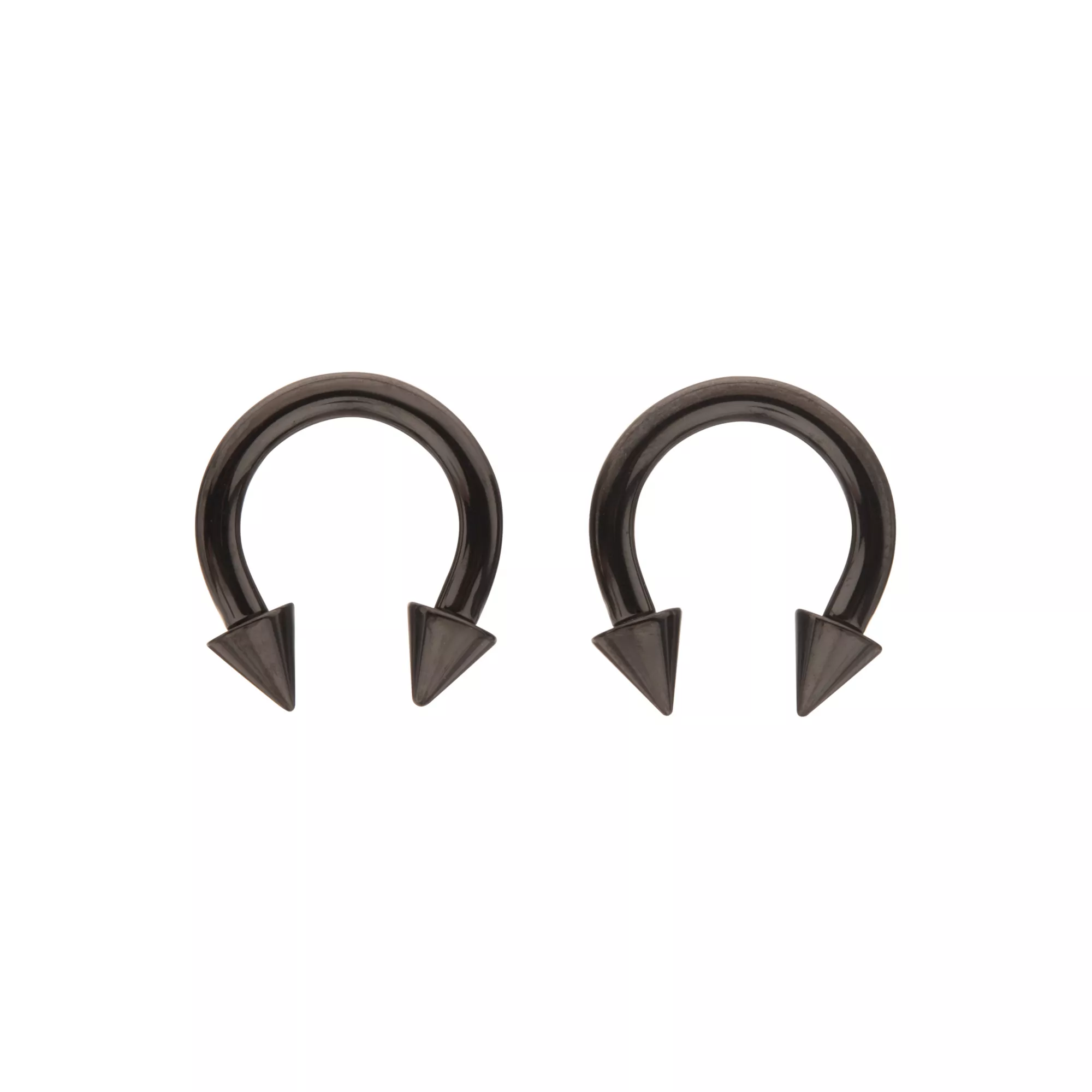 Multi-Pack Black Spike Horseshoe Rings at Spencer's