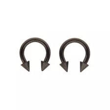 Multi-Pack Black Spike Horseshoe Rings at Spencer's