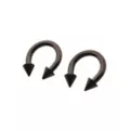 Multi-Pack Black Spike Horseshoe Rings at Spencer's