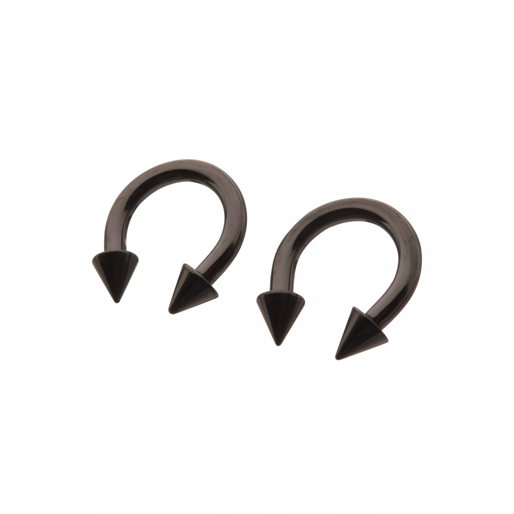 Multi-Pack Black Spike Horseshoe Rings at Spencer's