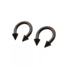 Multi-Pack Black Spike Horseshoe Rings at Spencer's