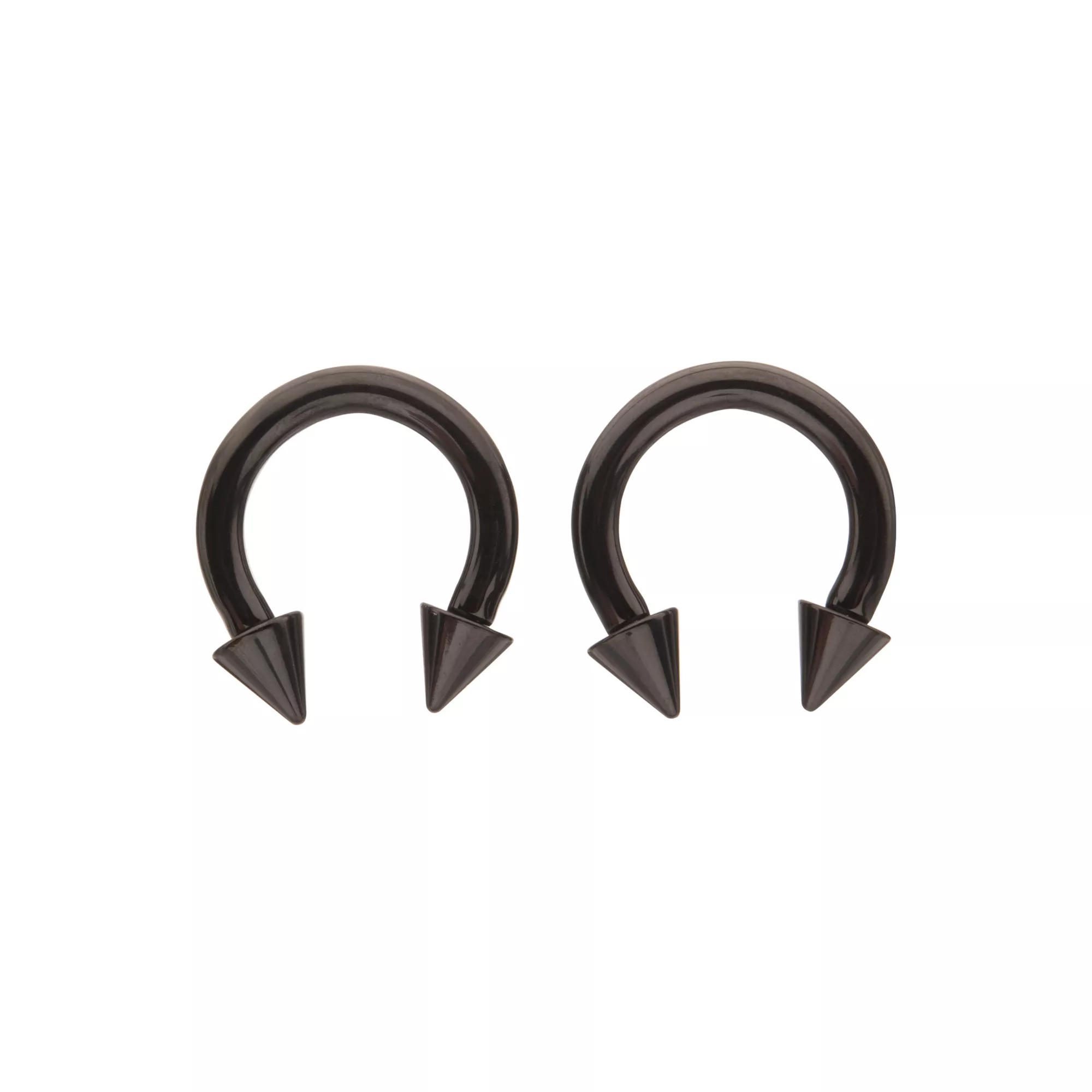 Multi-Pack Black Spike Horseshoe Rings at Spencer's