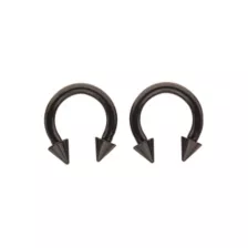 Multi-Pack Black Spike Horseshoe Rings at Spencer's