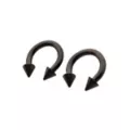 Multi-Pack Black Spike Horseshoe Rings at Spencer's