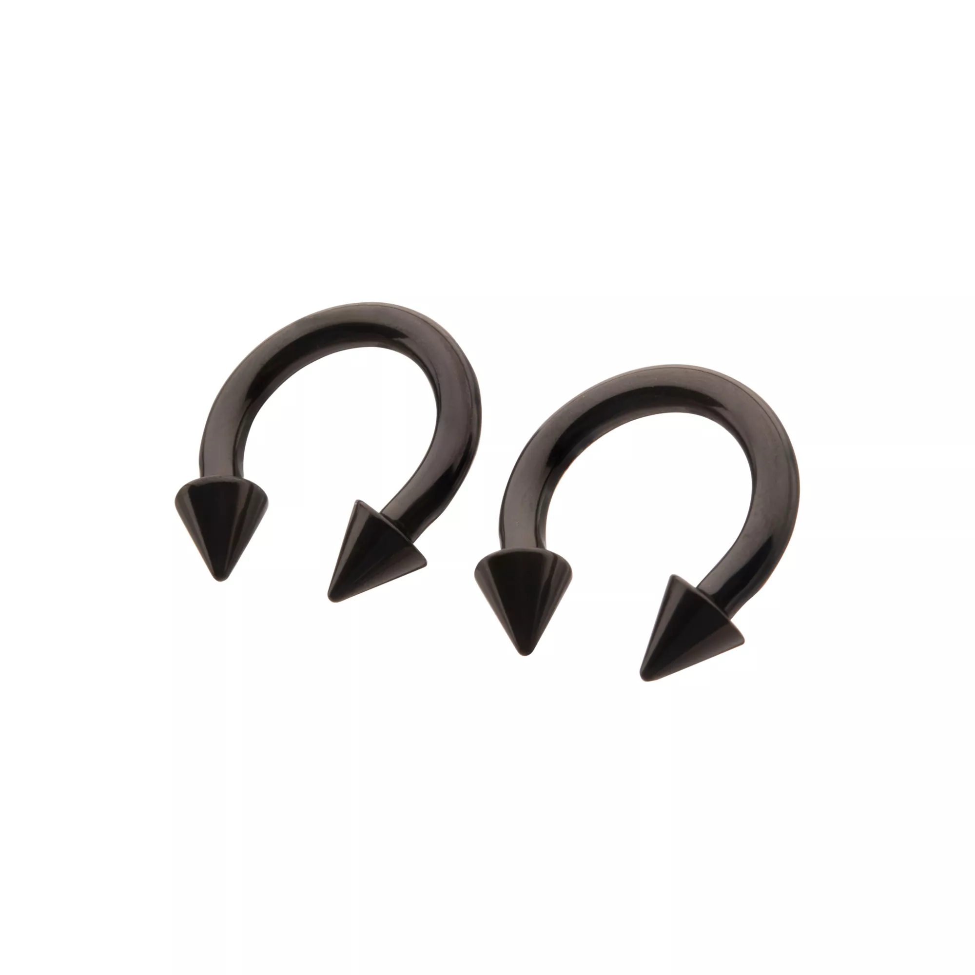 Multi-Pack Black Spike Horseshoe Rings at Spencer's
