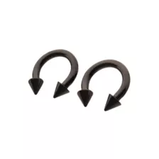 Multi-Pack Black Spike Horseshoe Rings at Spencer's
