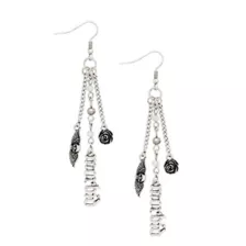 Rose Skeleton Dangle Earrings - Morbid at Spencer's