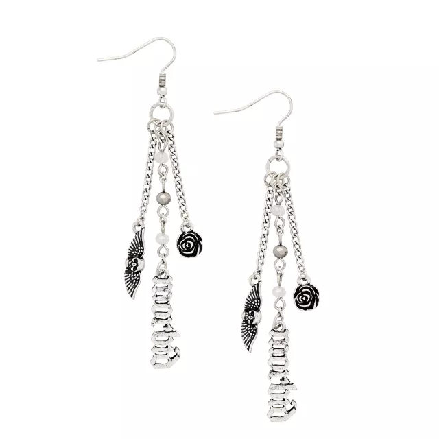 Rose Skeleton Dangle Earrings - Morbid at Spencer's