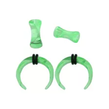 Green Marble Pincher Plugs - 2 Pair at Spencer's