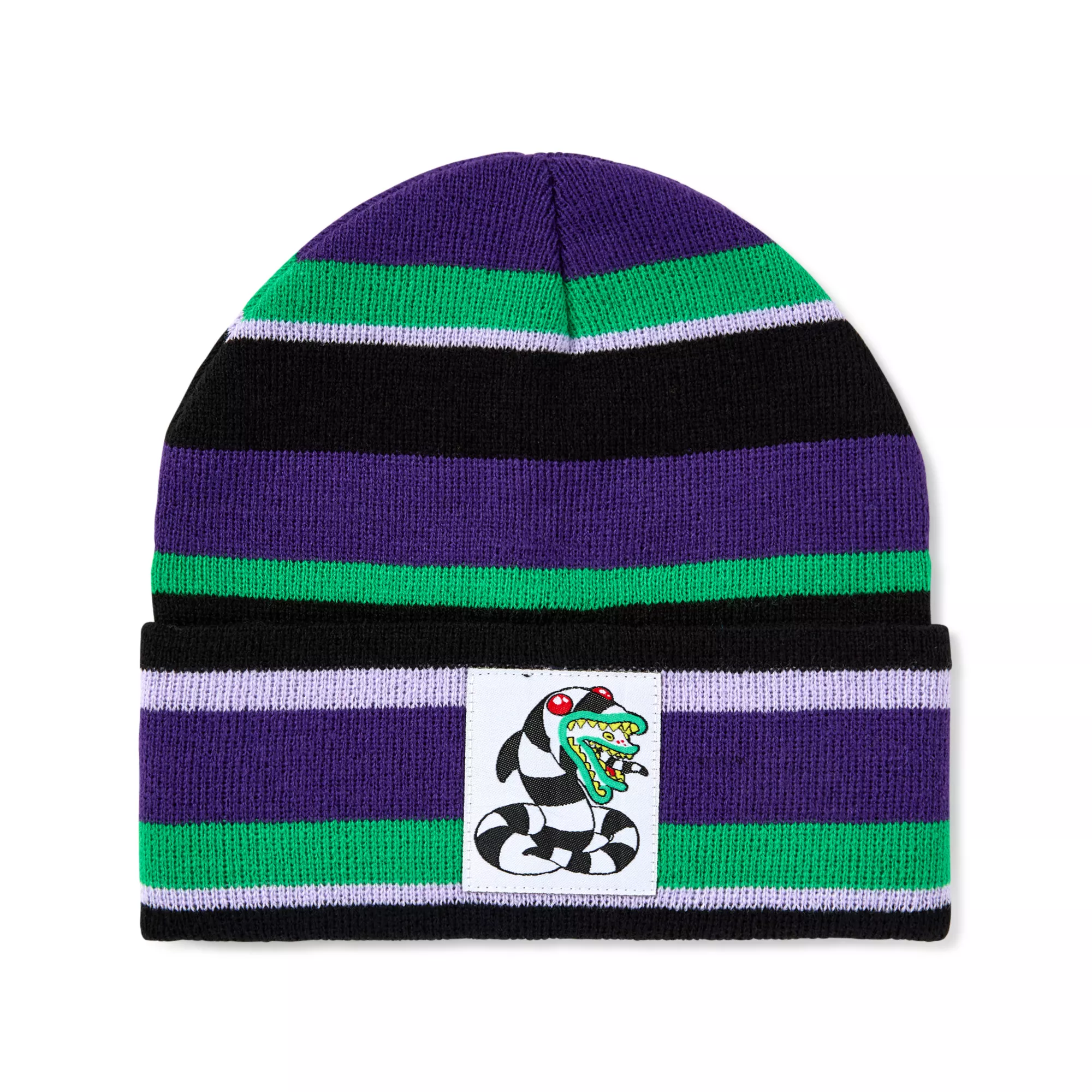 Sandworm Striped Cuff Beanie Hat - Beetlejuice at Spencer's