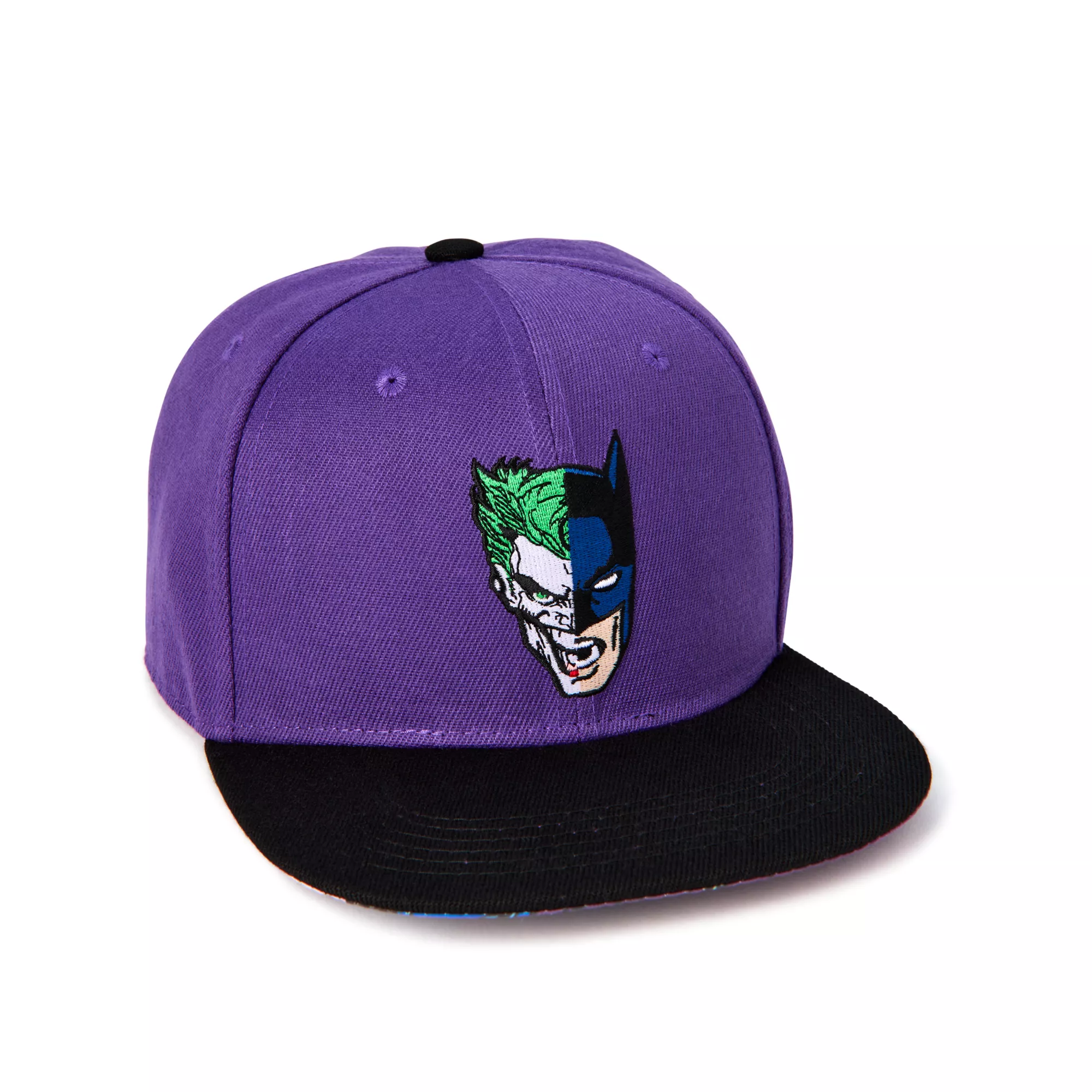 Batman and The Joker Face Split Snapback Hat at Spencer's