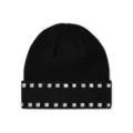 Black Hardware Stud Beanie Hat at Spencer's