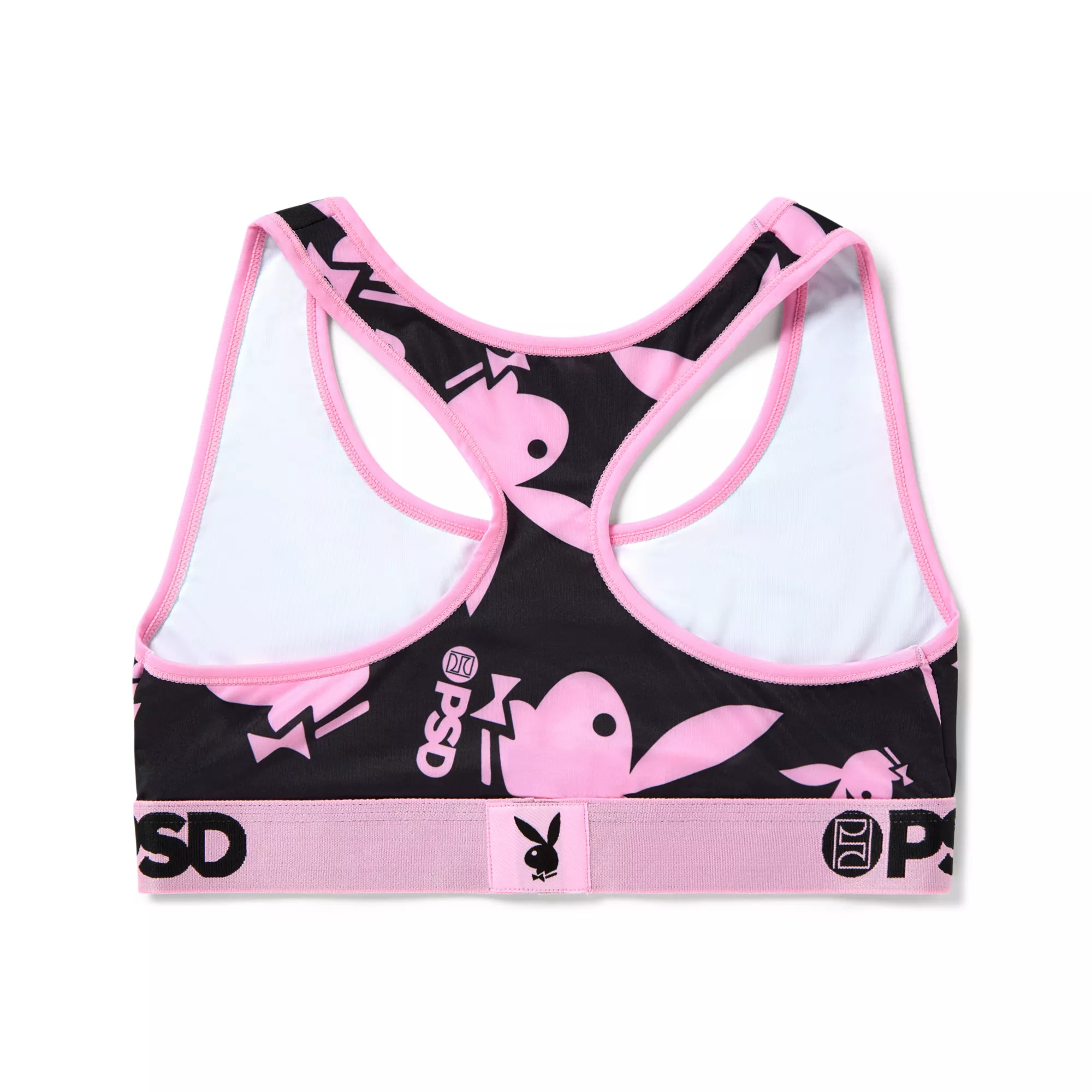 PSD Playboy Bunny Black and Pink Sports Bra at Spencer's