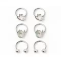 Multi-Pack Ghost Captive and Horseshoe Rings 3 Pack - 16 Gauge at Spencer's