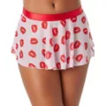 Lipstick Print Mesh Mini Skirt at Spencer's