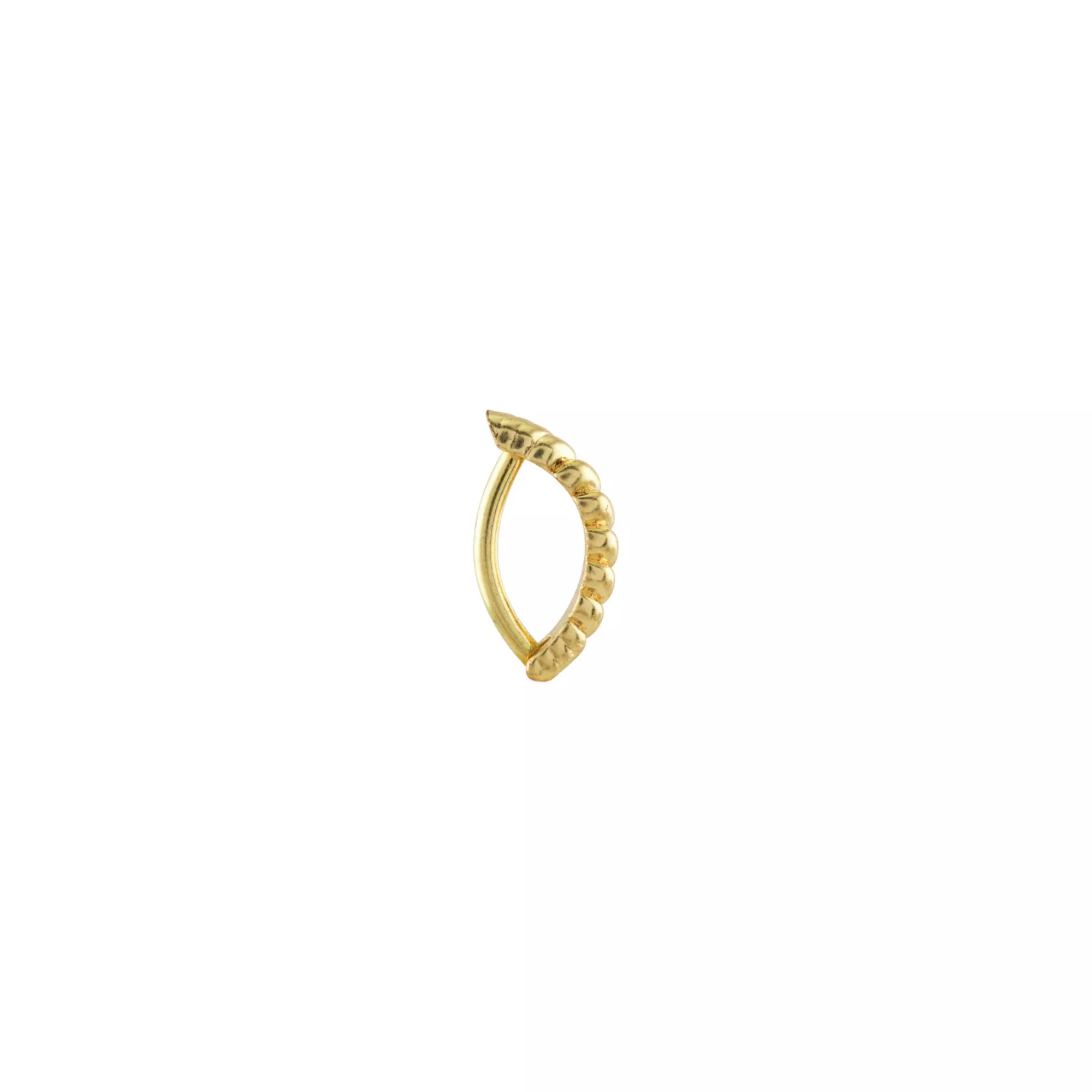 14K Gold-Plated Twist Hinged Hoop Belly Ring - 14 Gauge