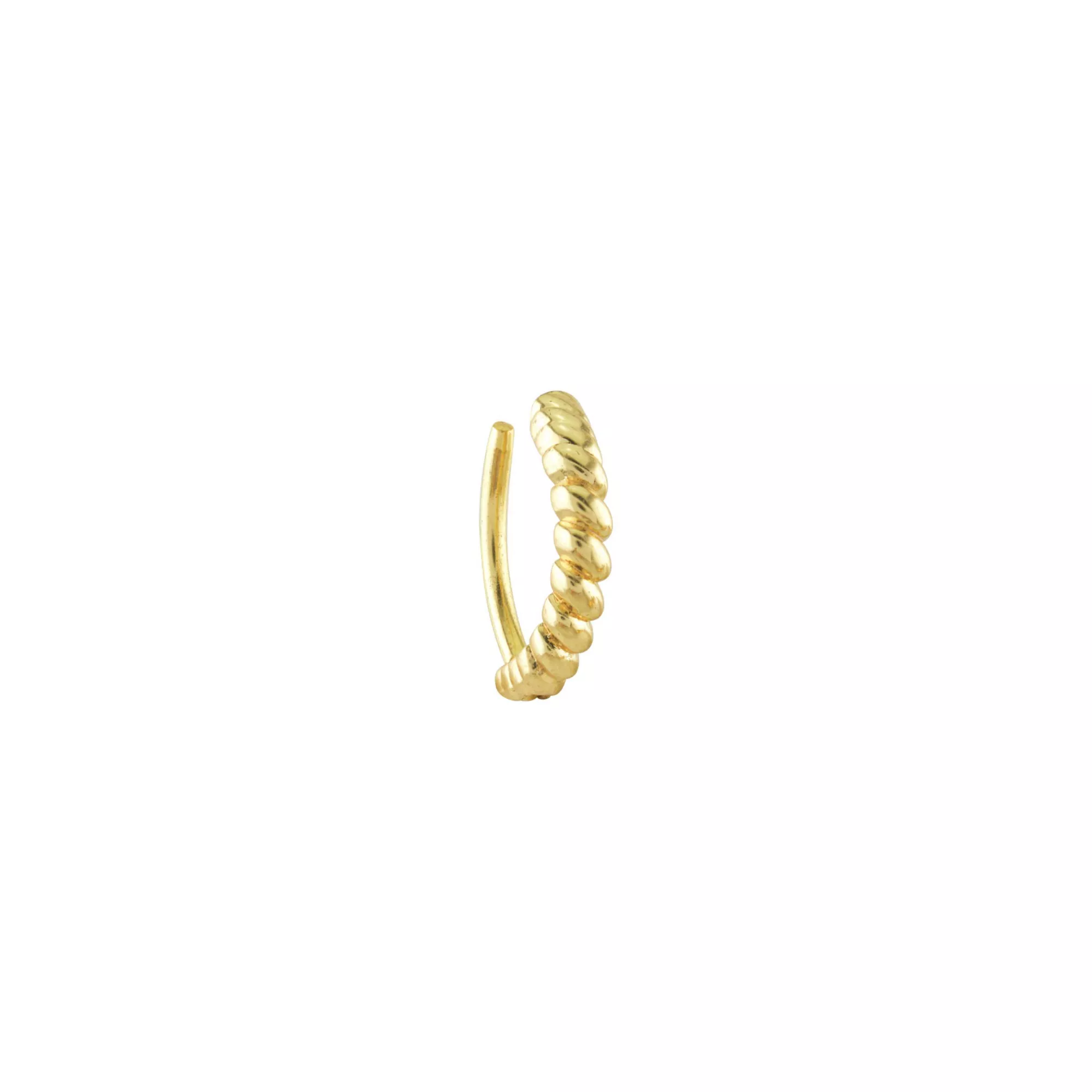 14K Gold-Plated Twist Hinged Hoop Belly Ring - 14 Gauge at Spencer's