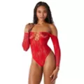 Cutout Lace Off the Shoulder Bodysuit at Spencer's