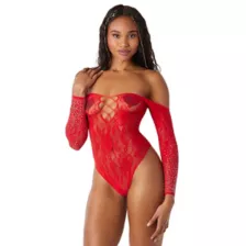 Cutout Lace Off the Shoulder Bodysuit at Spencer's