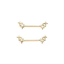 Goldtone Star Nipple Barbells - 14 Gauge at Spencer's