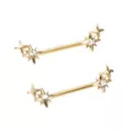 Goldtone Star Nipple Barbells - 14 Gauge at Spencer's