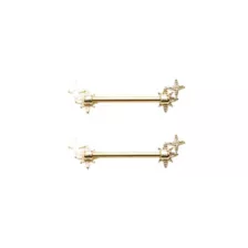 Goldtone Star Nipple Barbells - 14 Gauge at Spencer's