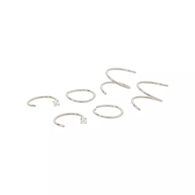 Multi-Pack Basic Spiral and Half Nose Hoops 6 Pack - 20 Gauge at Spencer's