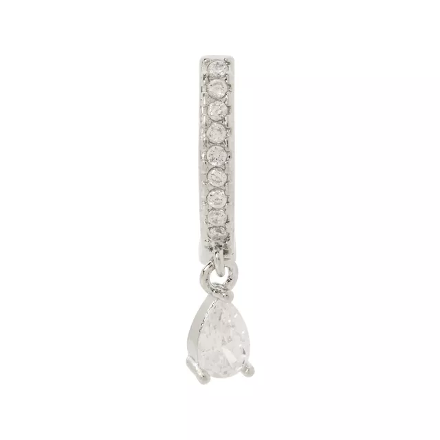 CZ Teardrop Titanium Belly Ring - 14 Gauge