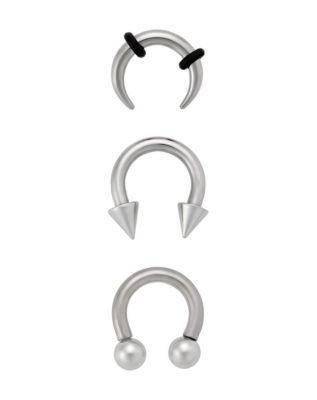 Multi-Pack Titanium Horseshoe Septum Rings - 3 Pack