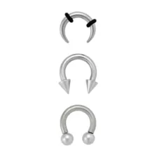 Multi-Pack Titanium Horseshoe Septum Rings - 3 Pack at Spencer's