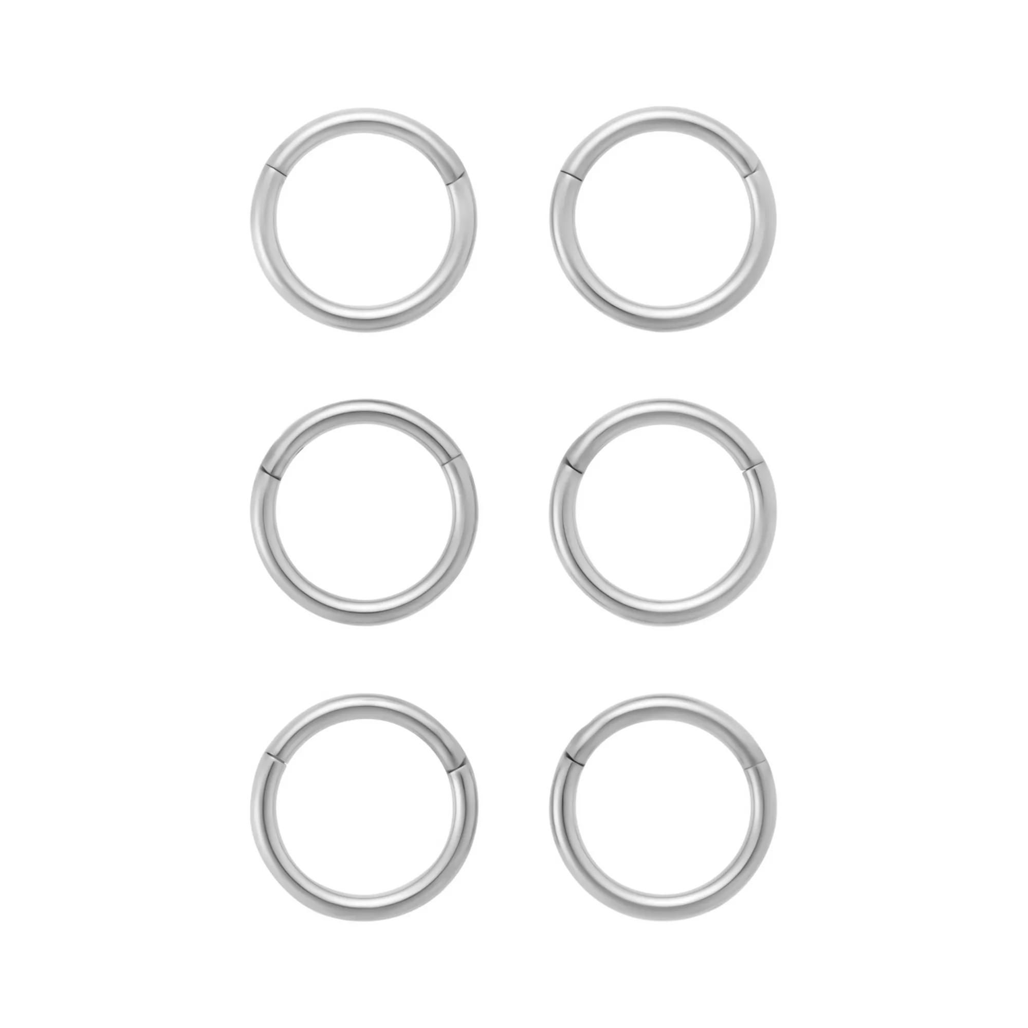 Multi-Pack Silver Titanium Basic Hinged Hoops 6 Pack - 16 Gauge at Spencer's
