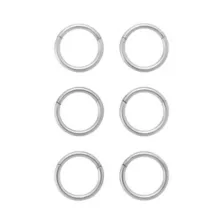Multi-Pack Silver Titanium Basic Hinged Hoops 6 Pack - 16 Gauge at Spencer's