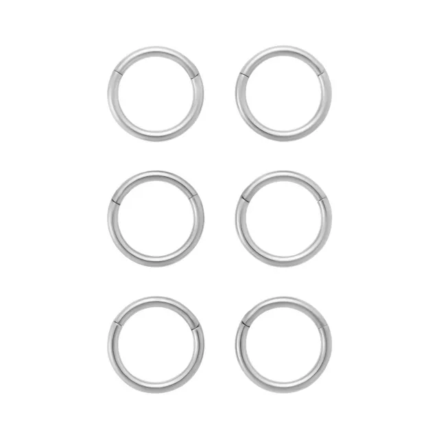 Multi-Pack Silver Titanium Basic Hinged Hoops 6 Pack - 16 Gauge at Spencer's